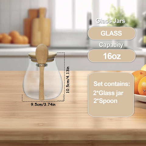 wangsdjy glass storage jar with bamboo lid for tea leaves and spices