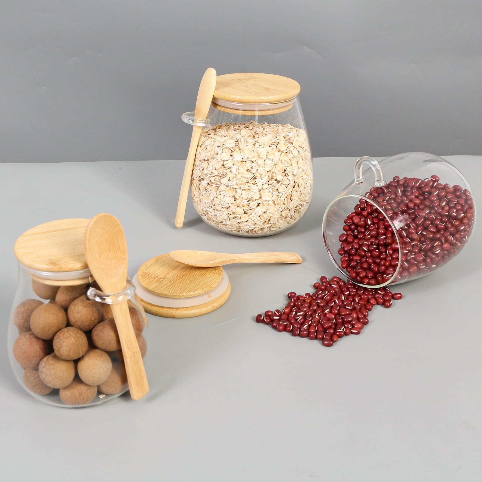 wangsdjy transparent glass shows cereals clearly for quick kitchen prep