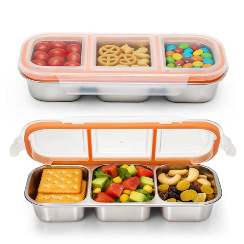 WANHMIF stainless steel snack containers with secure lids for kids' lunches, durable and reusable.