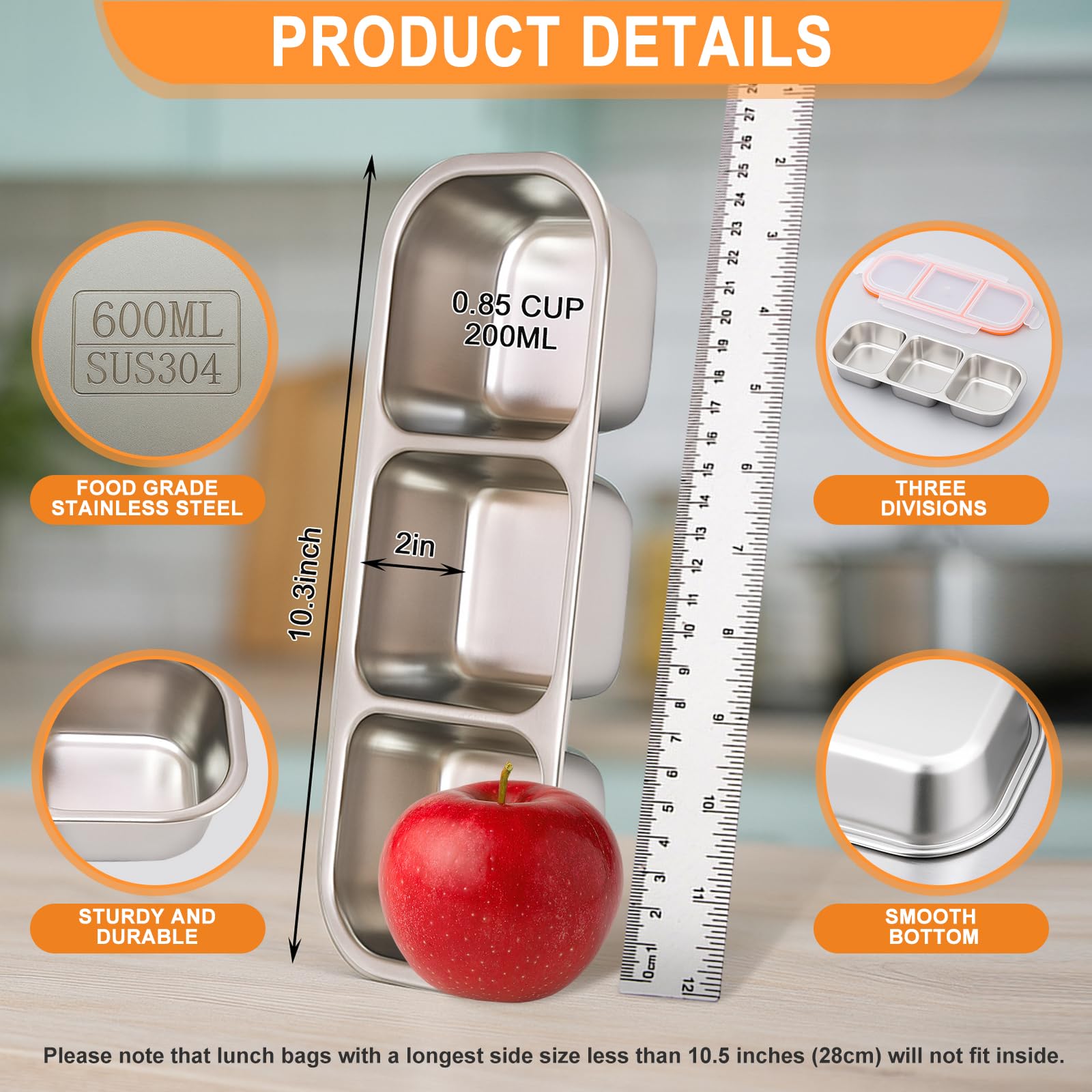 WANHMIF 3-compartment design keeps dry and moist foods separate and flavorful.