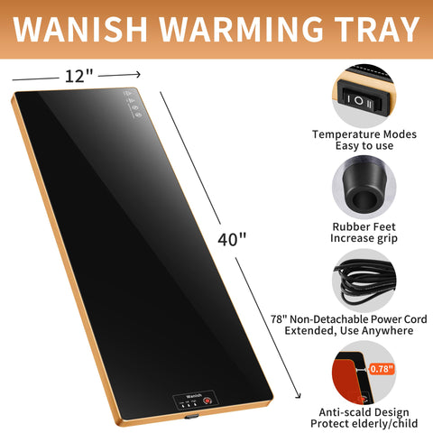 Wanish warming tray thermostat offering two modes for versatile serving.