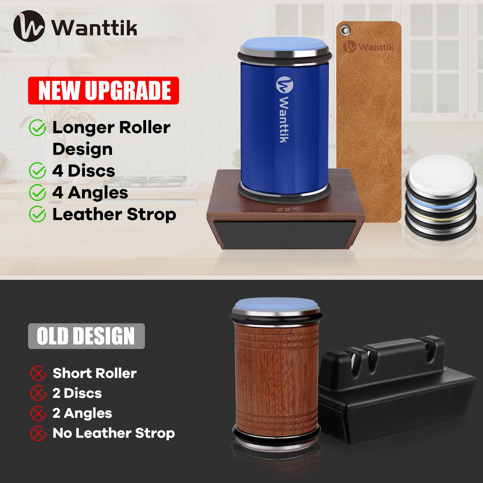WANTTIK 4-disc sharpener highlights versatility for different blades