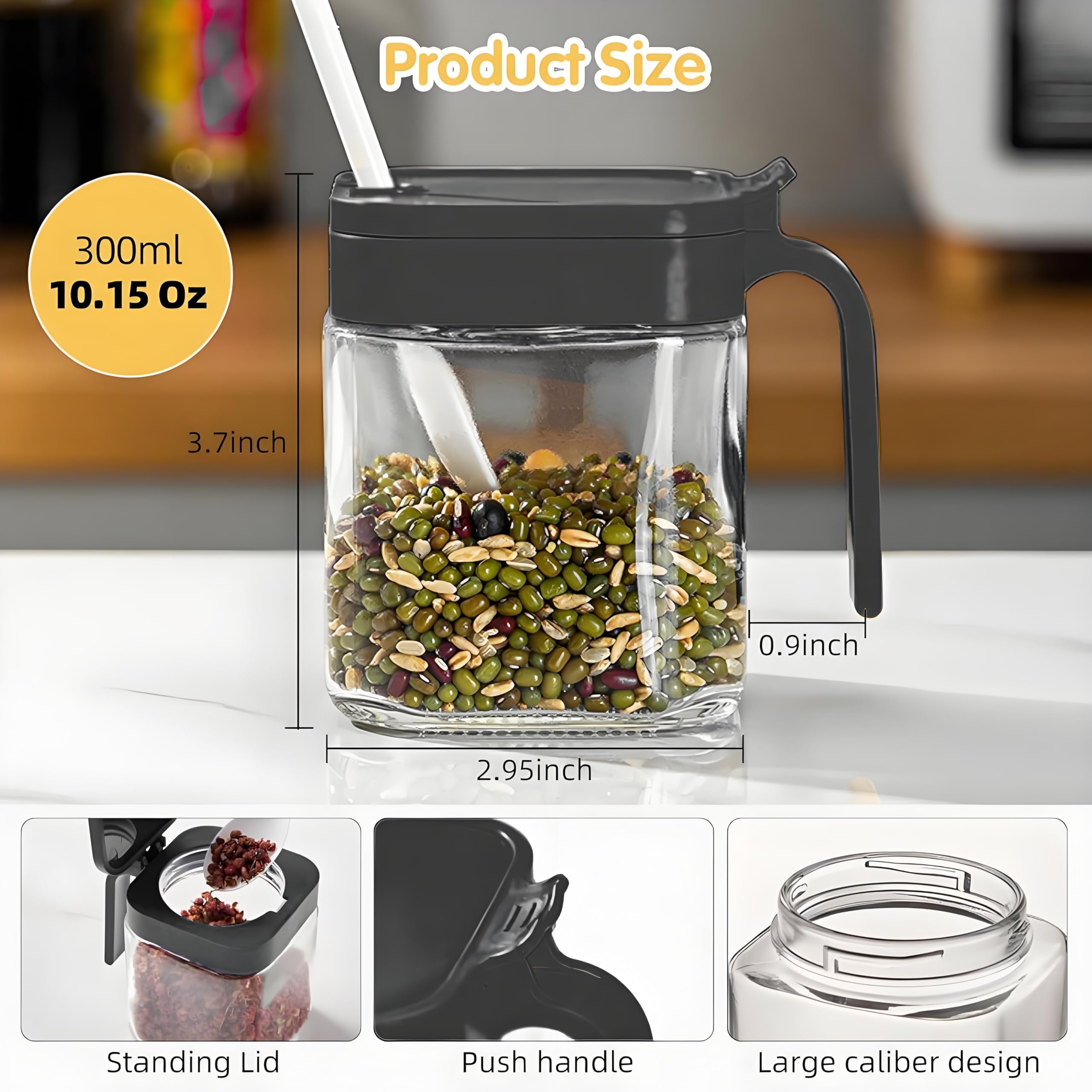 WANYISHUN plastic base prevents sliding and keeps jars in place.