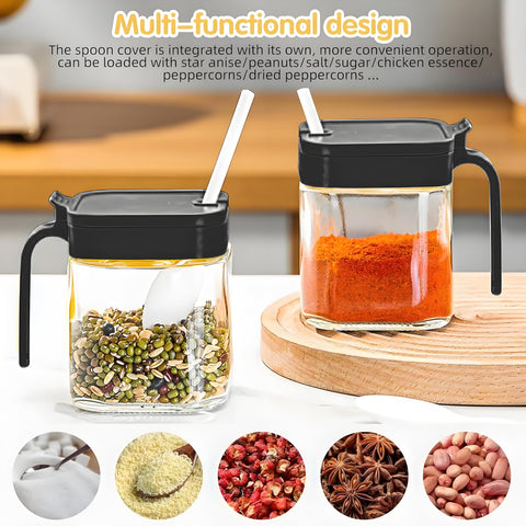 WANYISHUN sealed lids and spoons for neat, mess-free seasoning.