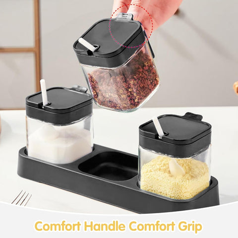 WANYISHUN square glass seasoning containers with stable design.