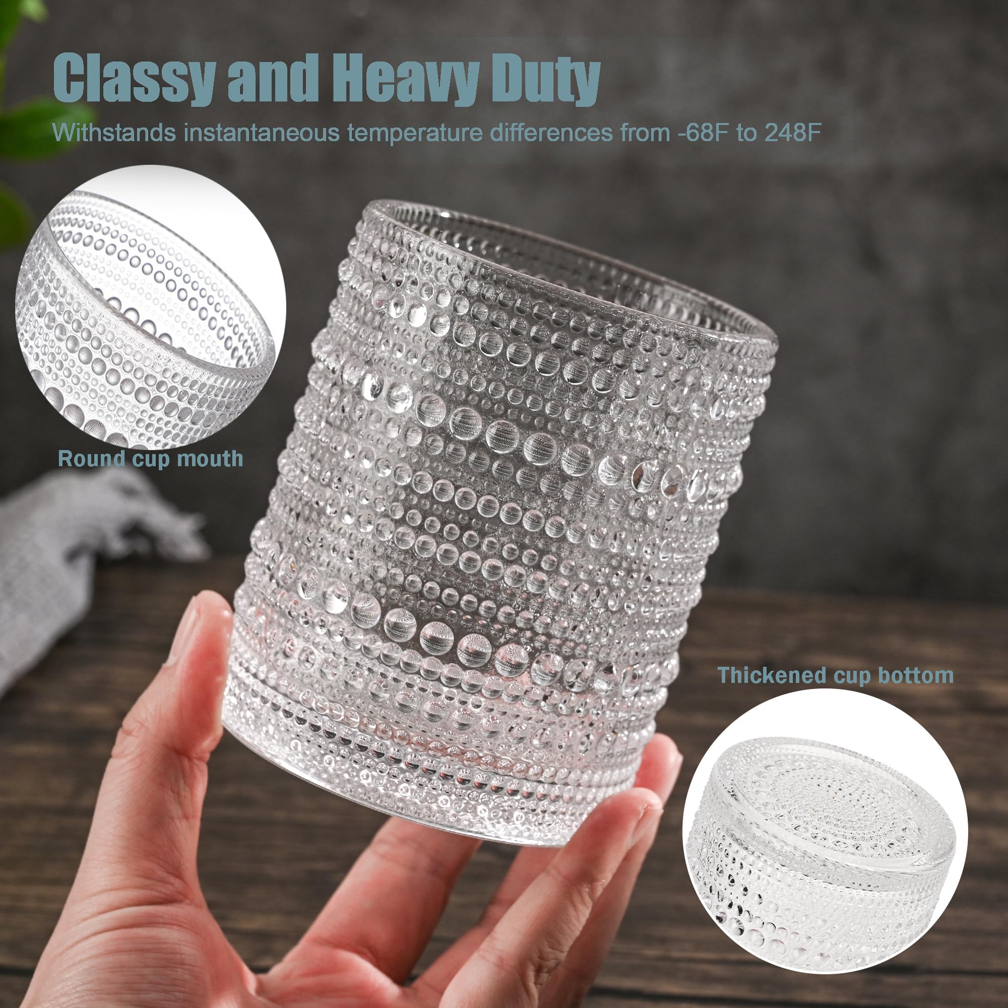 WANYISHUN vintage-style glassware on a dining table for everyday occasions.