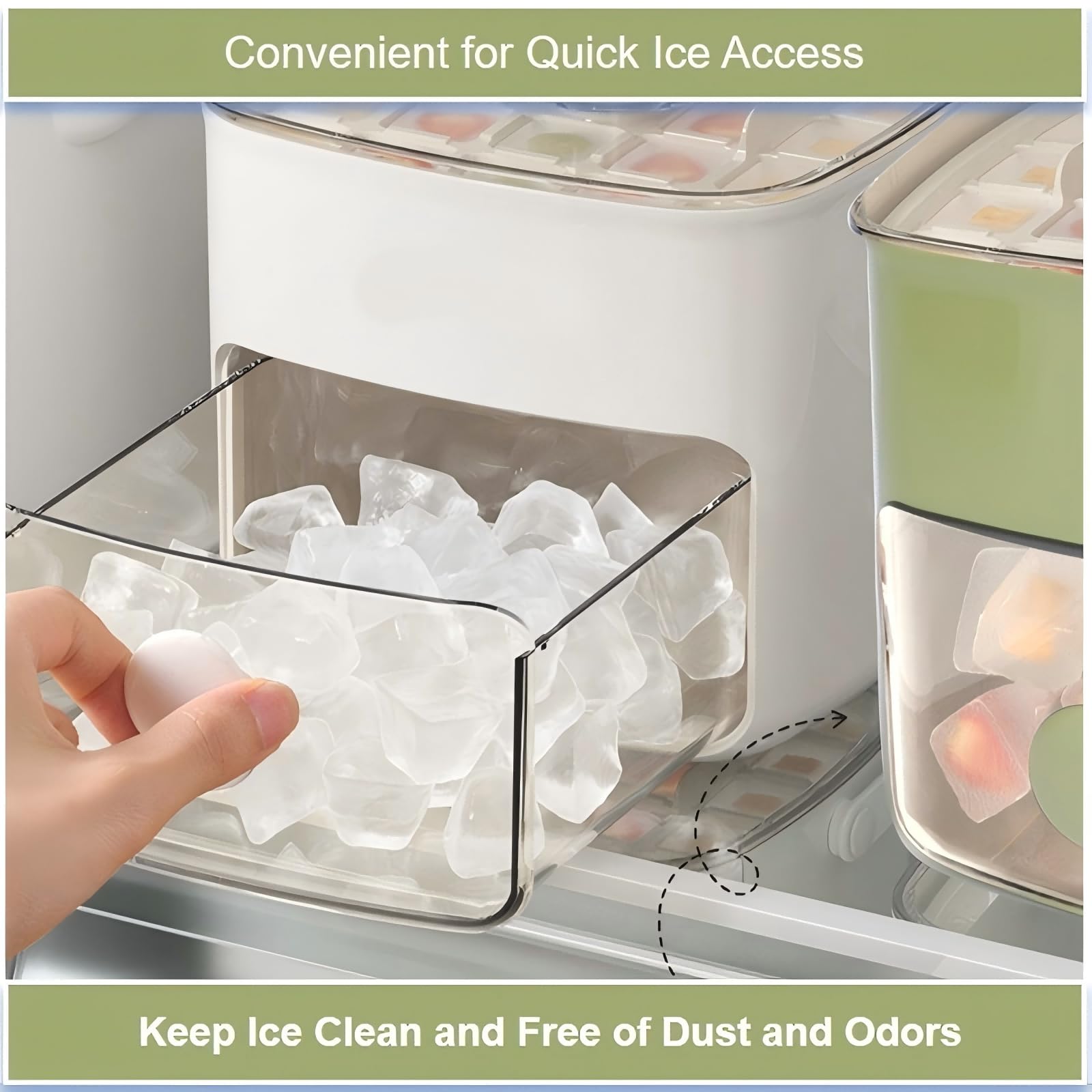 WAOGE BPA-free ice mold tray prevents odor transfer in the freezer.