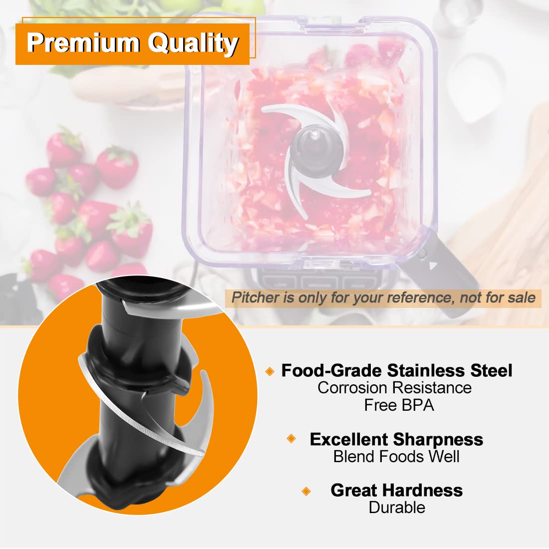 WARDFYT BPA-free, food-grade blade ensures safe food prep.