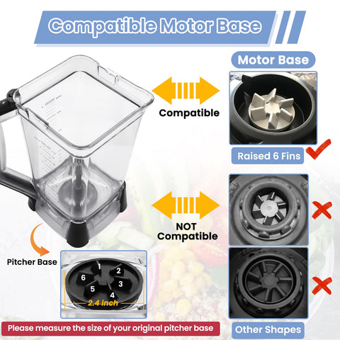 WARDFYT pitcher base with raised six-fin stability for Ninja blends