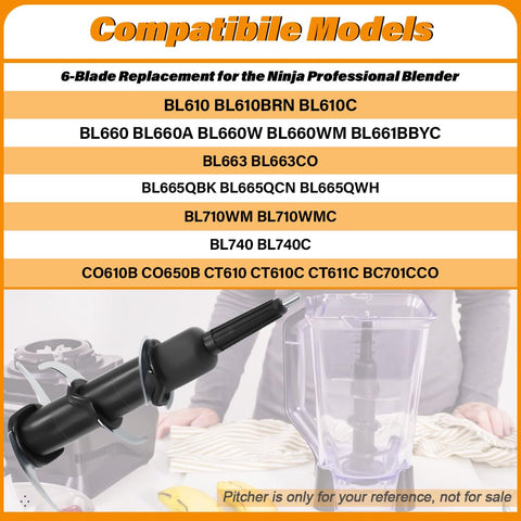 WARDFYT stainless steel six-blade assembly for durable, sharp blending.