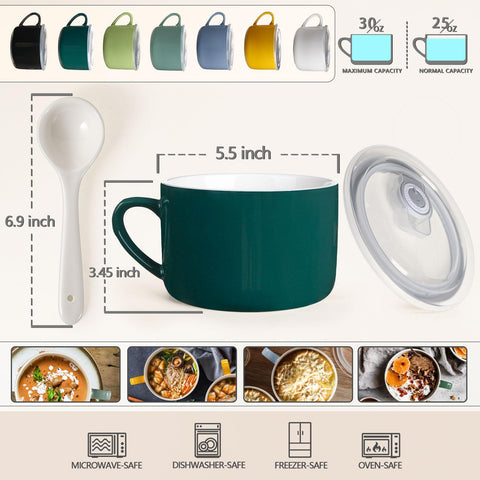 Wareland ramen bowl with lid, 30oz, perfect for noodle dishes.