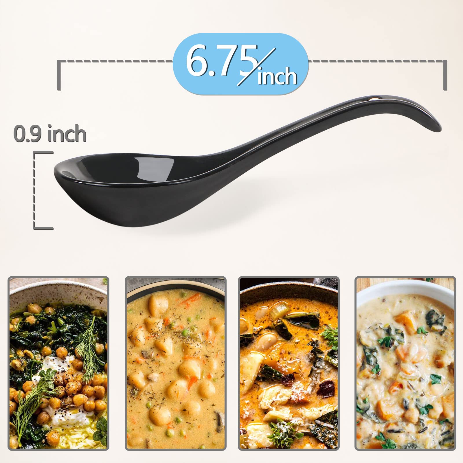 Wareland black ceramic spoon set is dishwasher safe for easy cleanup