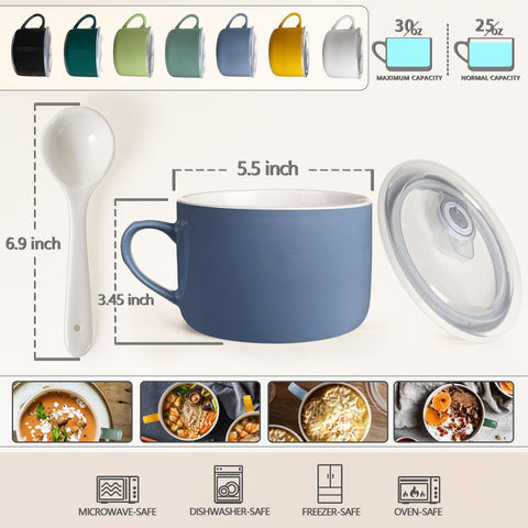 Wareland ceramic ramen bowl with lid and vent button for quick reheats.