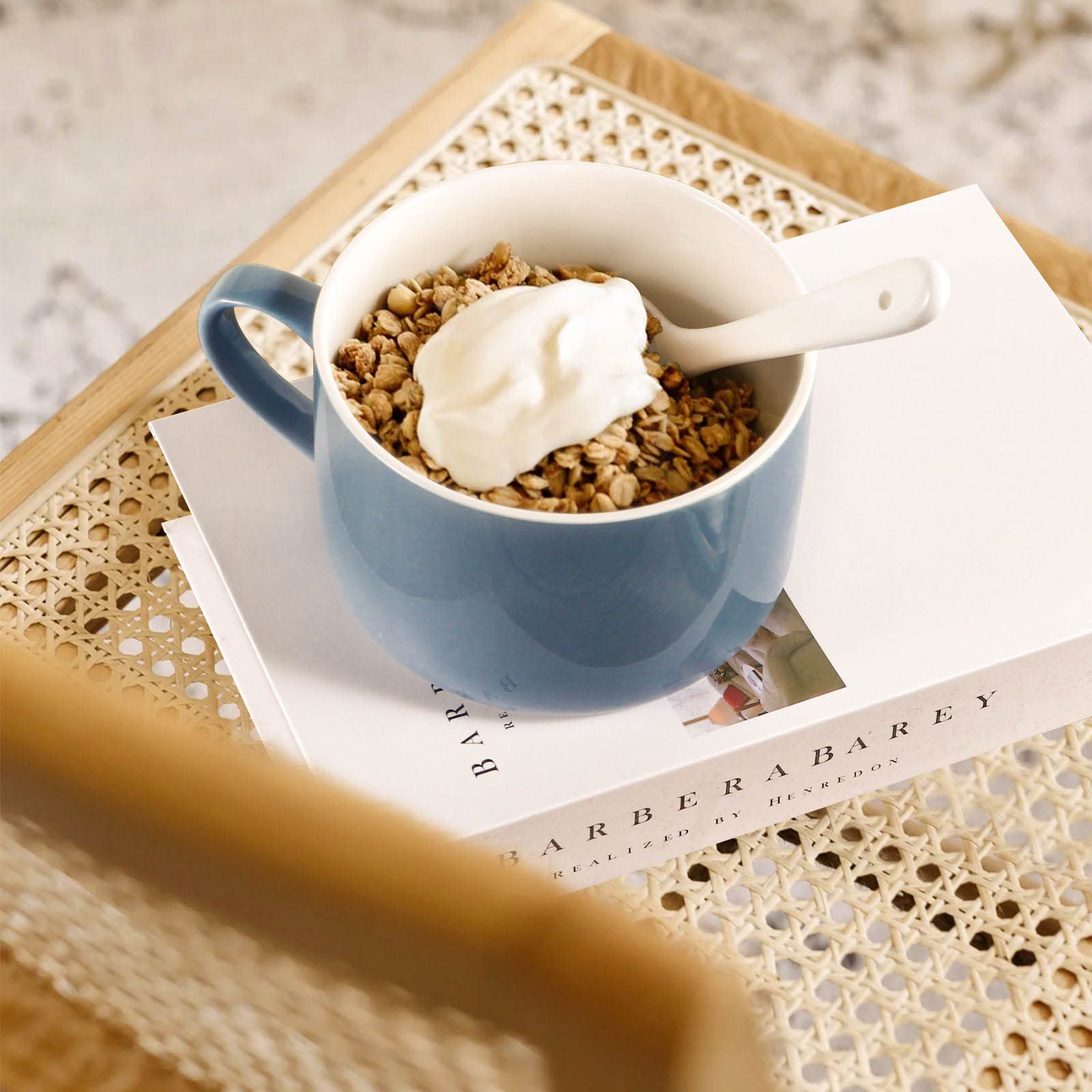 Wareland close-up sky blue ceramic bowl highlighting contemporary design.