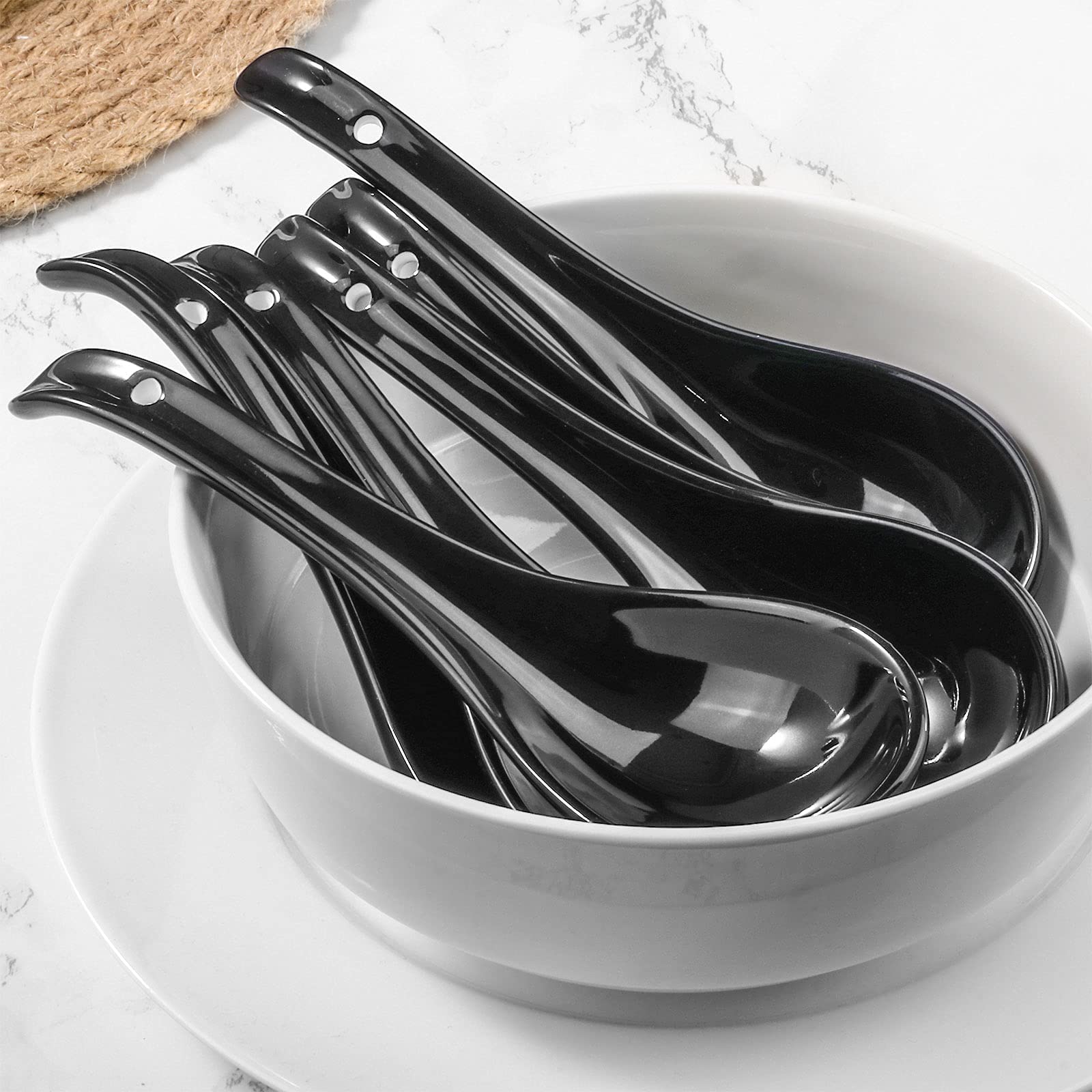 Wareland pho and dumpling spoons ideal for rich broths and savory dishes