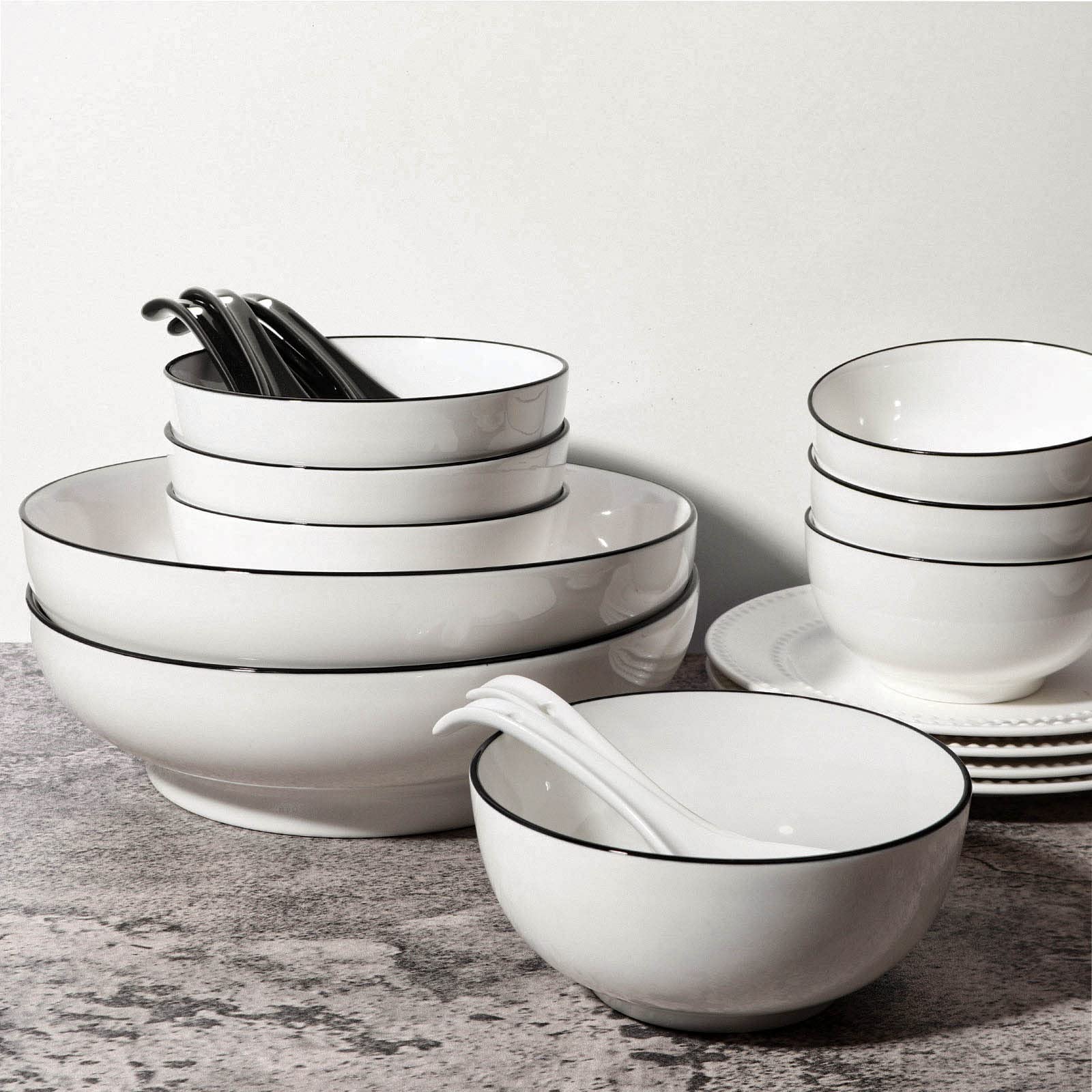 Wareland set of six white spoons for family meals.