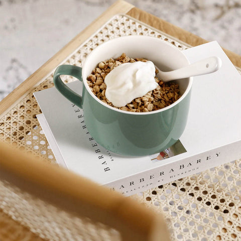 Wareland soup bowl with handles for comfortable, stable dining.