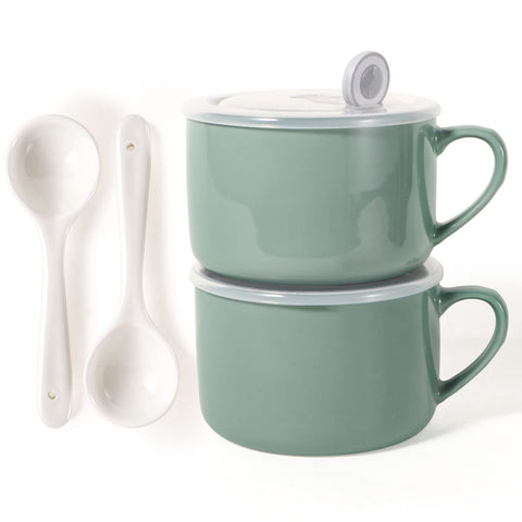 Wareland teal ramen bowls set of 2 for family meals.