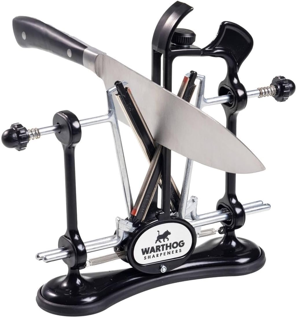 Hardened steel finishing hone refines the final edge.