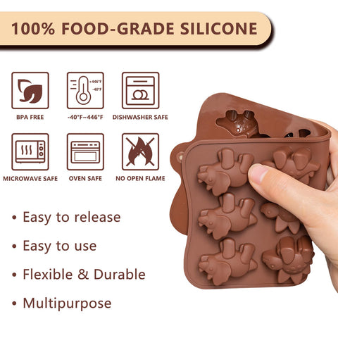 Warm Time bear molds 2-piece set create charming teddy-shaped chocolates and treats.