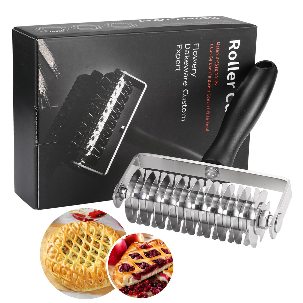 WarmHut pastry lattice roller cutter creates precise lattice tops for pies.