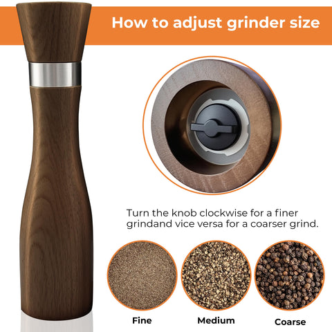 WarmKey grinders feature a ceramic core with adjustable coarseness for versatile seasoning.