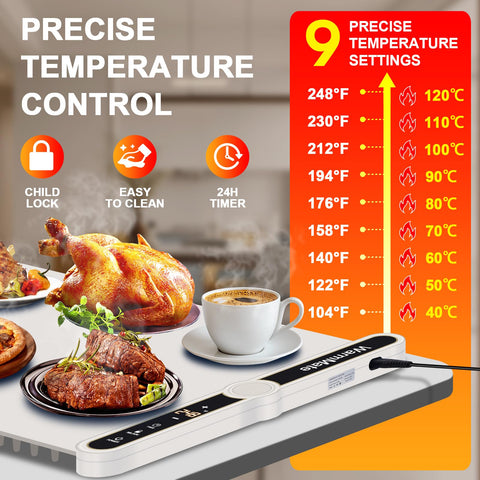 WarmMate 9-level temperature control enables precise serving warmth
