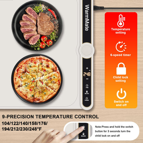 WarmMate silicone surface with nano coating offers durable, easy cleaning