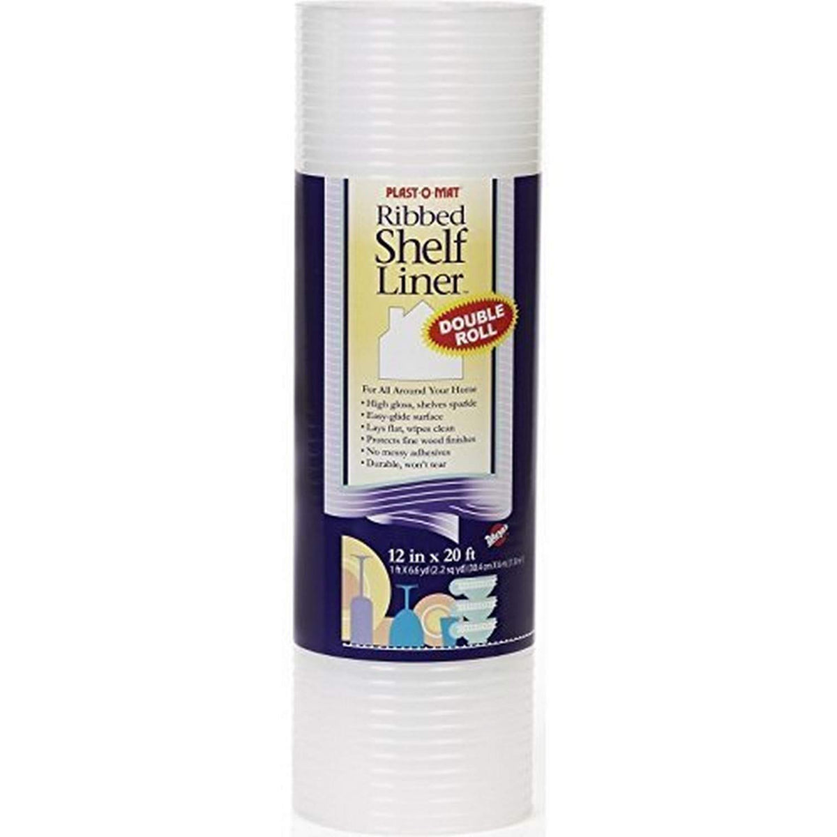 Warp'S Plast O Mat shelf liner with ribbed texture enhances airflow and protects shelves.