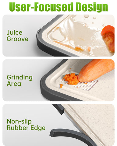Washour cutting board non slip feet for stable use