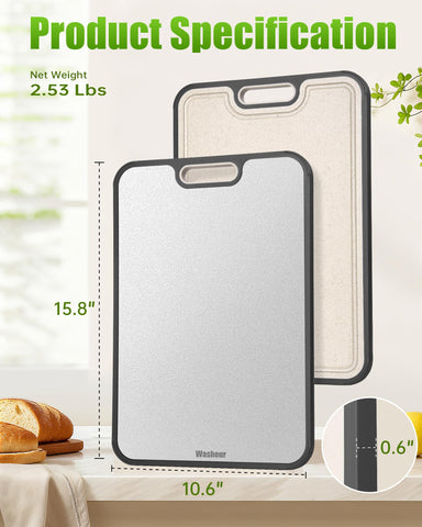Washour large 16x11-inch cutting board, ideal gift packaging for housewarmings.