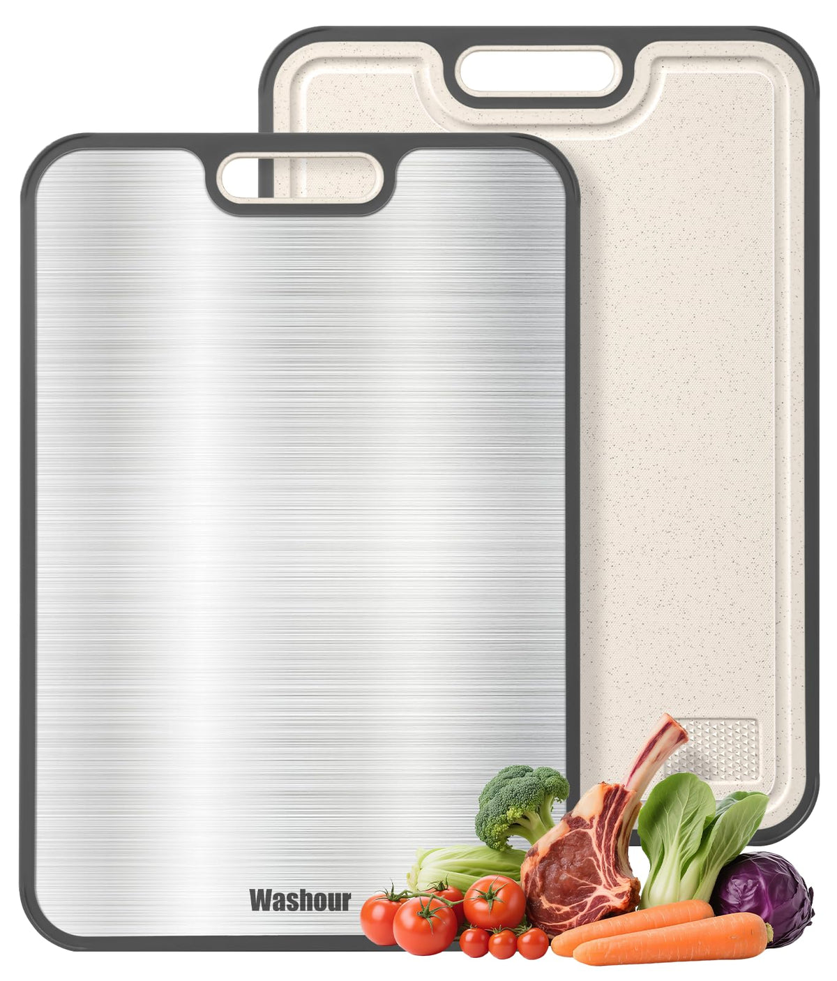 Washour titanium cutting board double sided for separate prep surfaces