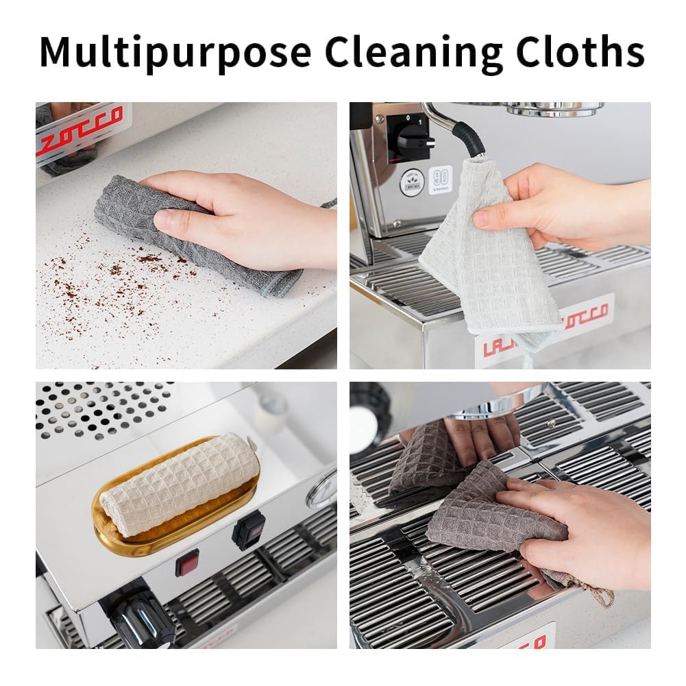 Watchget waffle weave towel dries milk residue and spills efficiently.