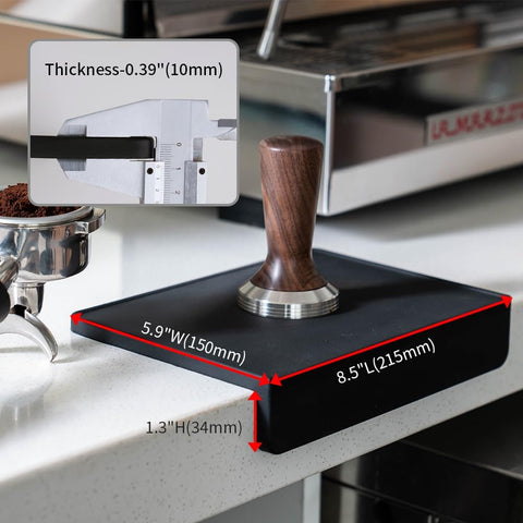Watchget Espresso Tamping Mat close up highlights durable silicone material