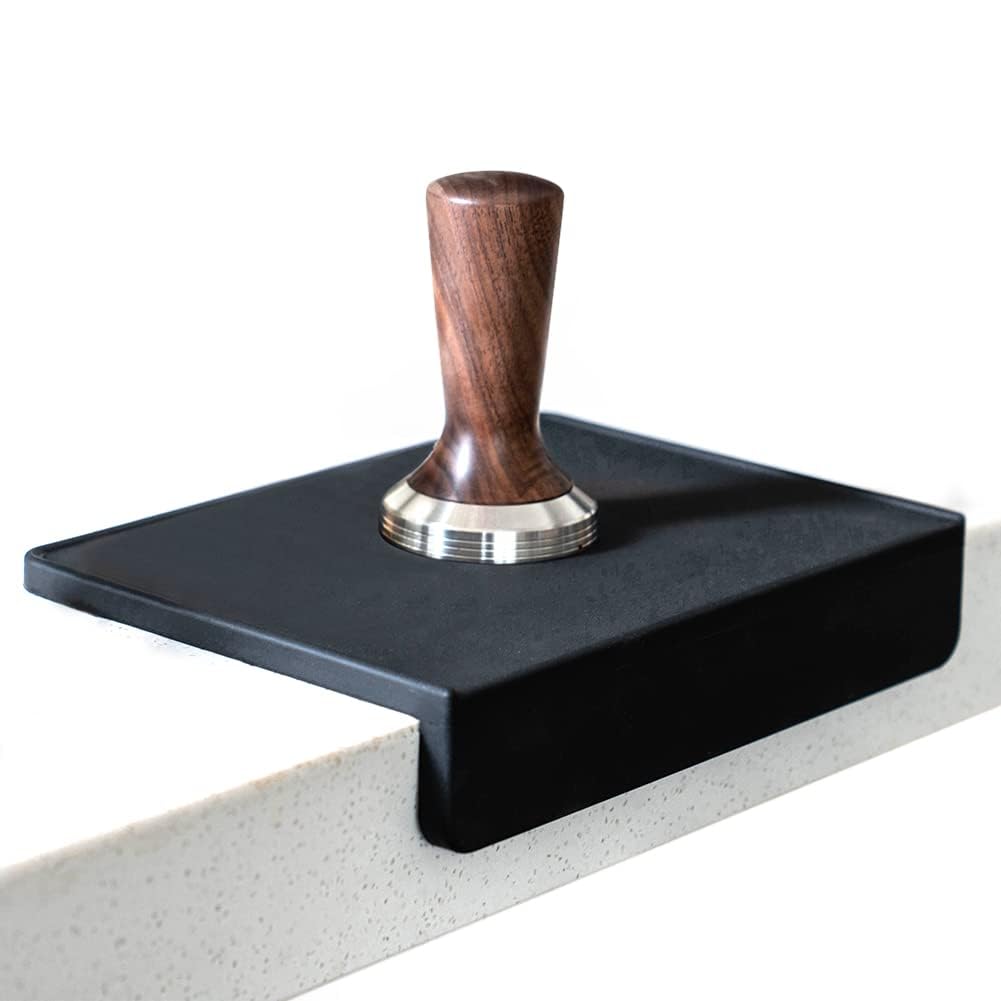 Watchget Espresso Tamping Mat top view shows stable non slip silicone surface
