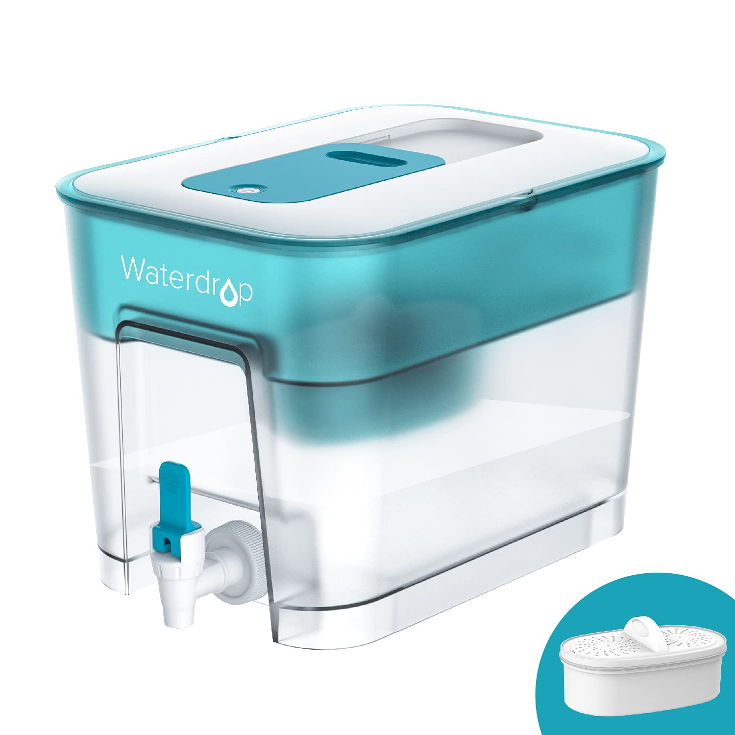 Waterdrop 200-Gallon Dispenser front view with large family hydration capacity.