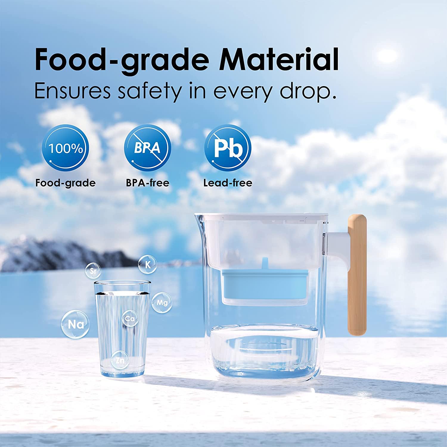 Waterdrop Alkaline Chubby pitcher is BPA-free and fridge-friendly