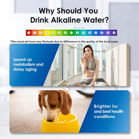 Waterdrop alkaline dispenser with lid open for easy refills.