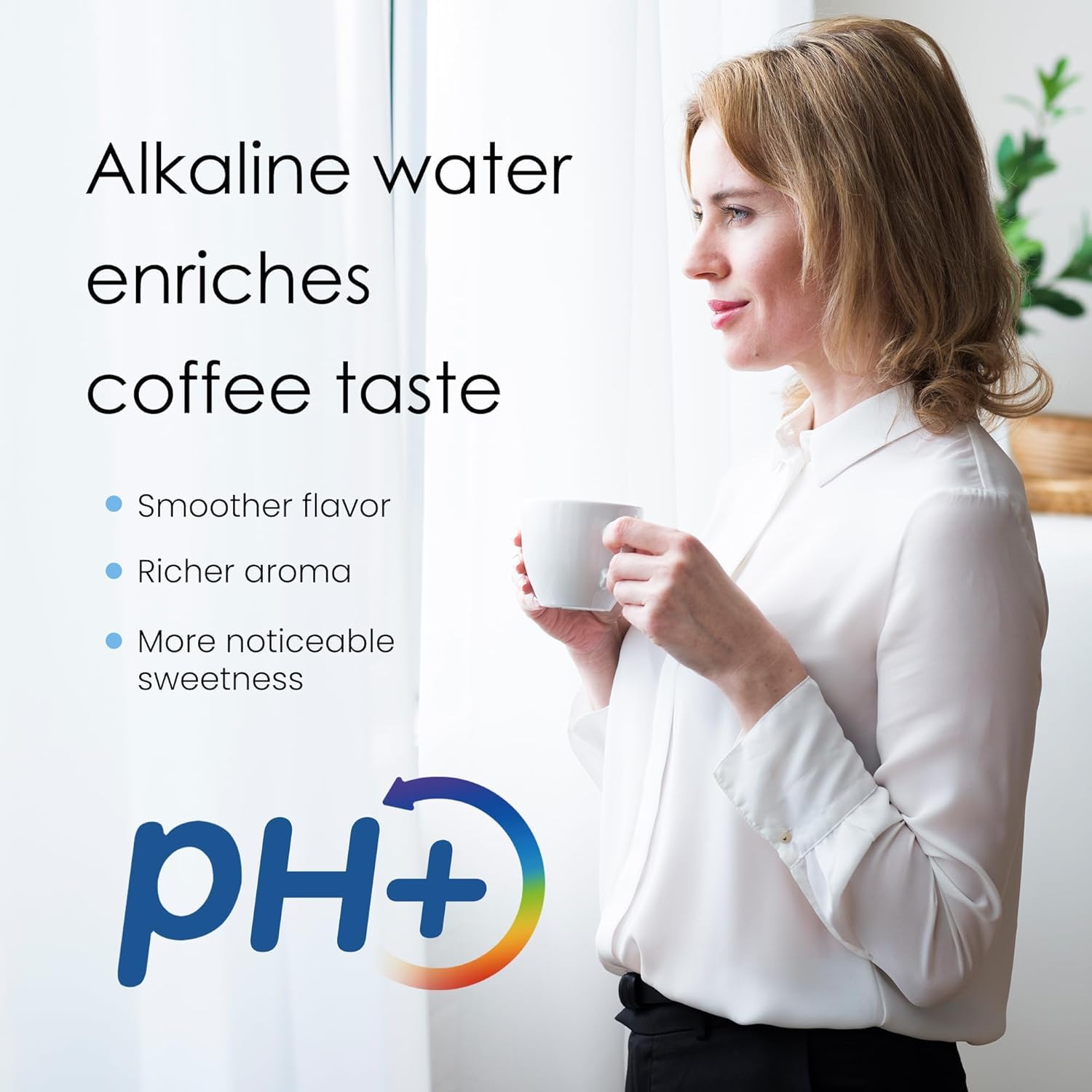 Waterdrop Alkaline Lucid pitcher pouring water to highlight balanced flavor potential.