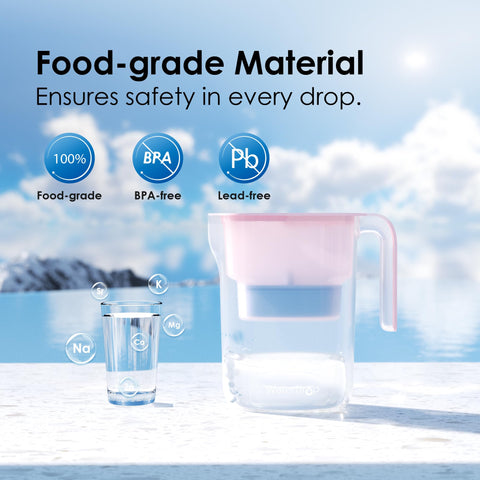 Waterdrop alkaline water being poured into a glass for daily hydration.