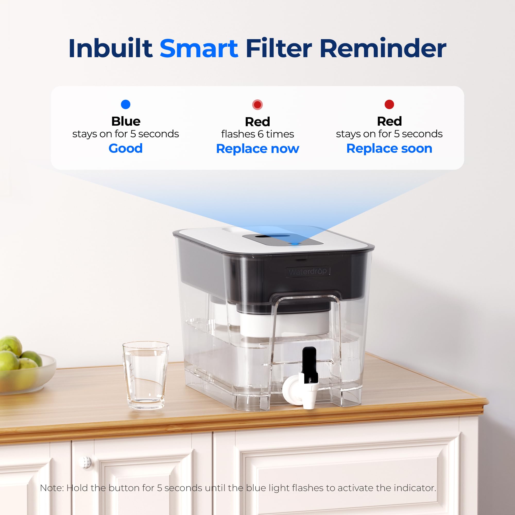 Waterdrop black dispenser offers a sleek, modern look.