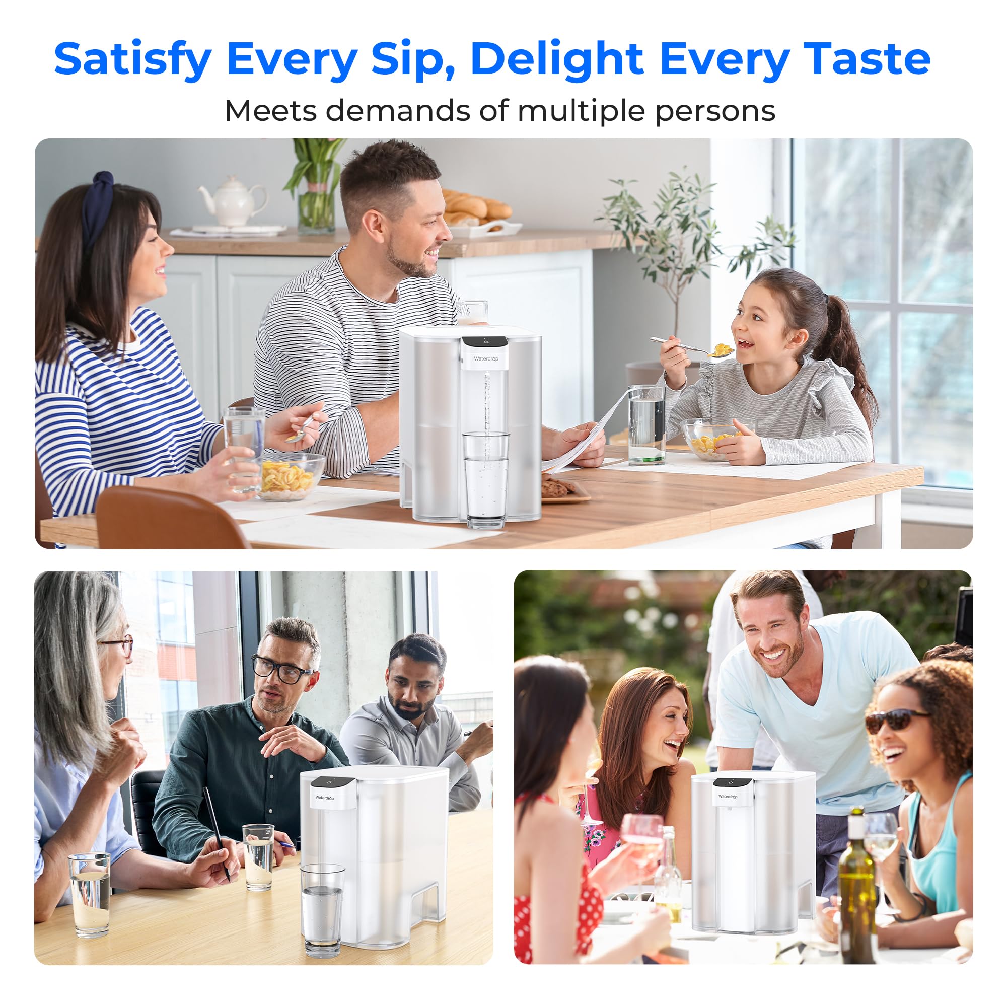 Waterdrop dining room kitchen setup for versatile hydration