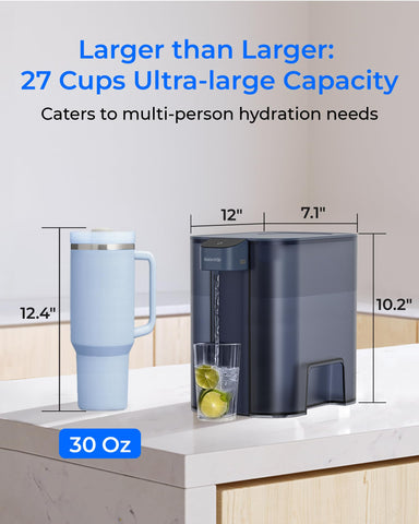 Waterdrop large 27-cup dispenser labels help track fill levels and usage