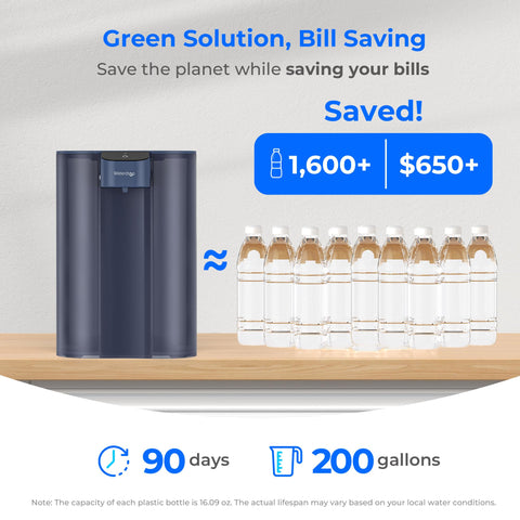 Waterdrop large 27-cup dispenser water flow demonstrates quick dispensing