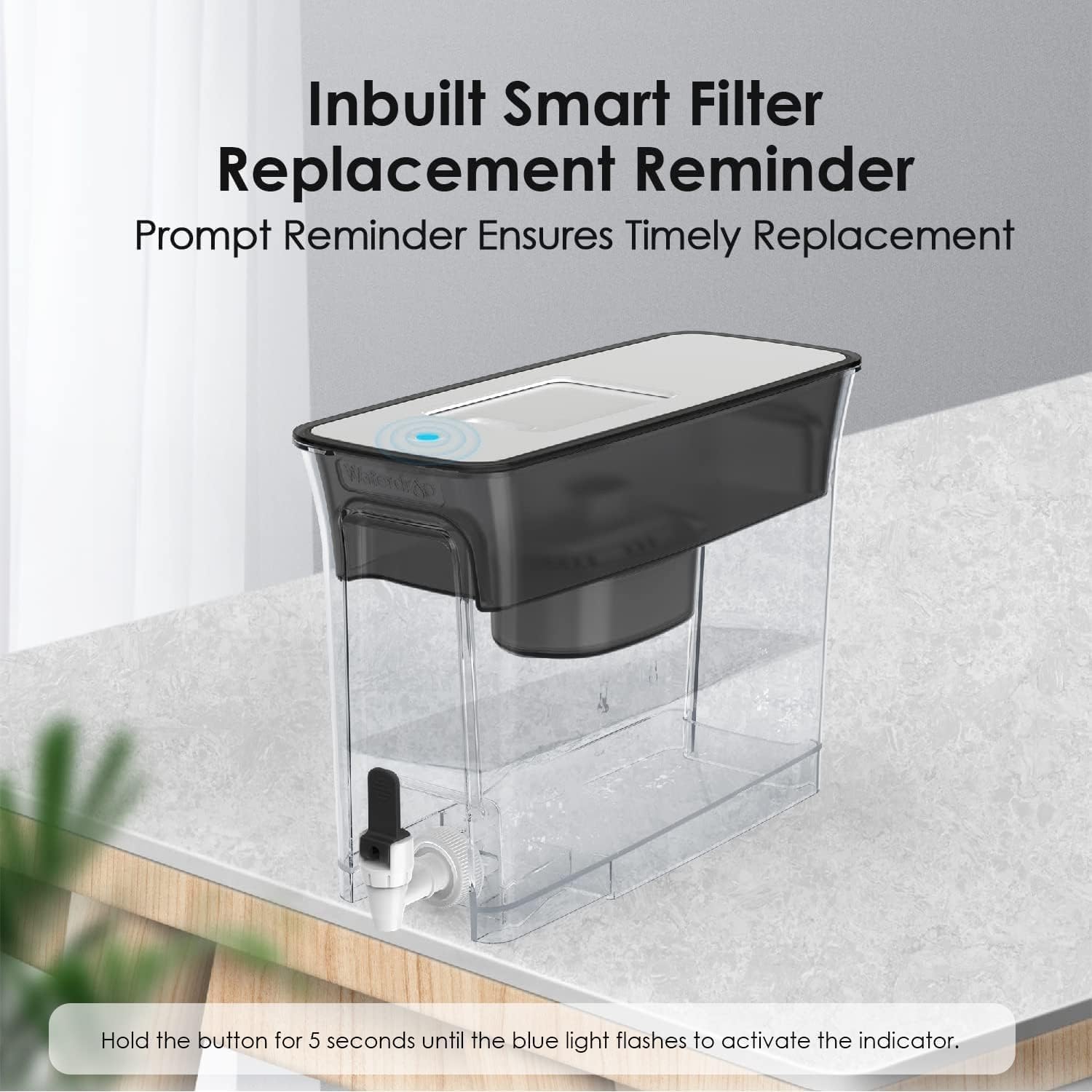 Waterdrop long-life filtration reduces chlorine for fresher tasting water.