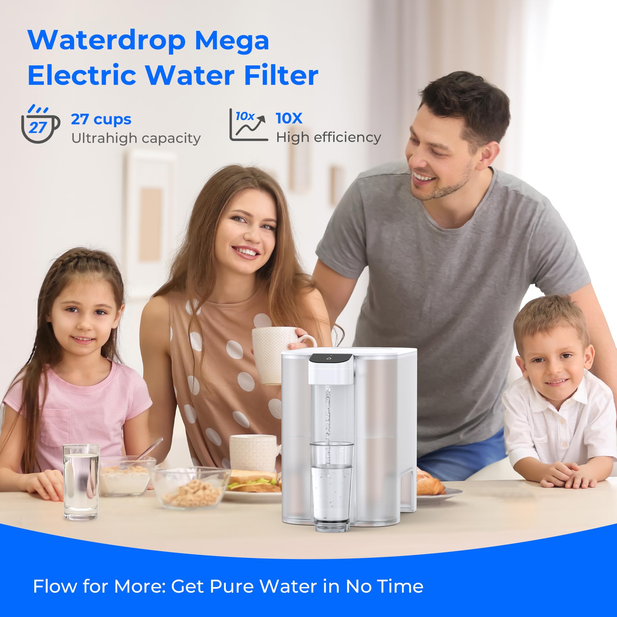 Waterdrop mega dispenser dispensing action illustrating smooth pour
