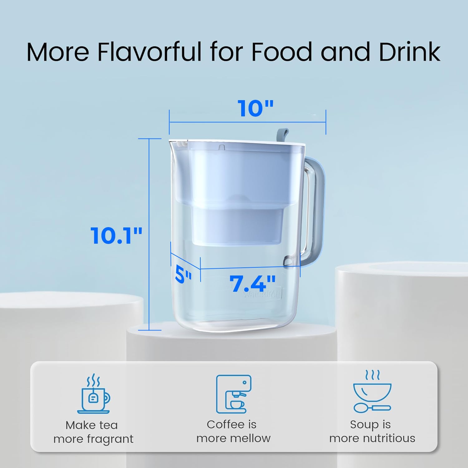 Waterdrop NSF-certified filter cartridge ensures safe, clean water.