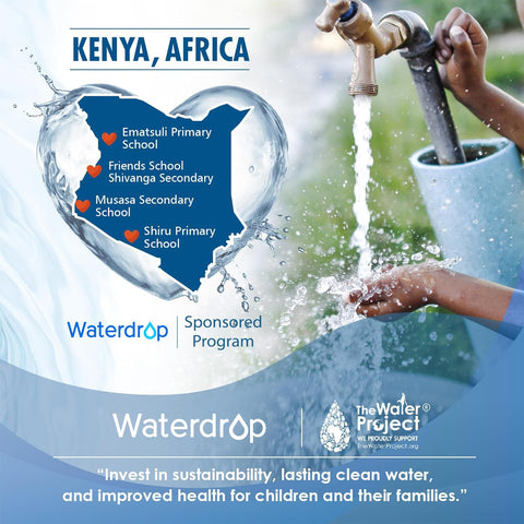 Waterdrop colorful packaging signals gift-ready purity and style.