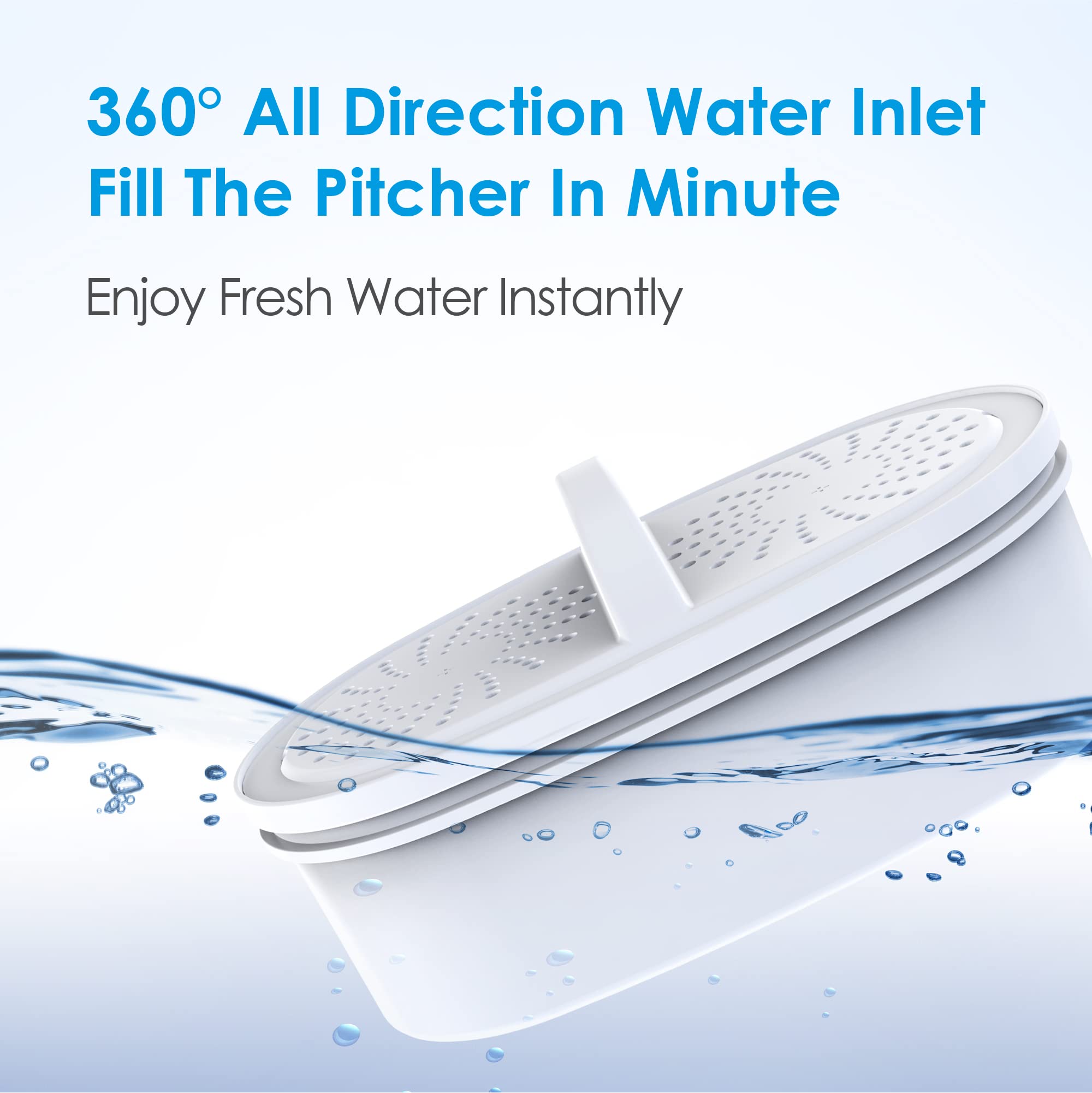 Waterdrop blue pitcher reduces waste with up to 200 gallons.