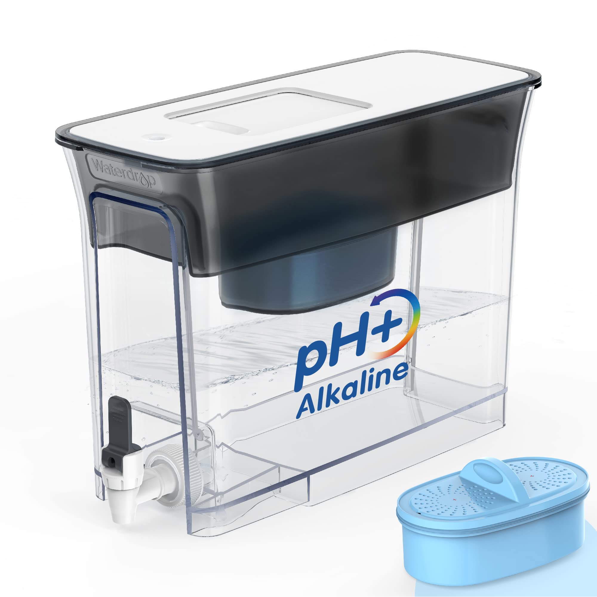 Waterdrop Slim Alkaline Dispenser with 35-cup capacity for family hydration in the fridge.